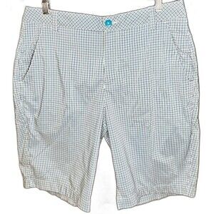 Puma Golf Shorts Mens Size 34 Performance Polyester Blue White Plaid Siz3 34